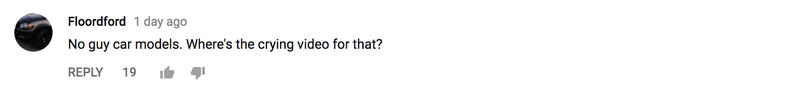 Illustration for article titled The Comments On This Video About A Lack Of 'Car Girls' Are Why There's A Lack Of Car Girls